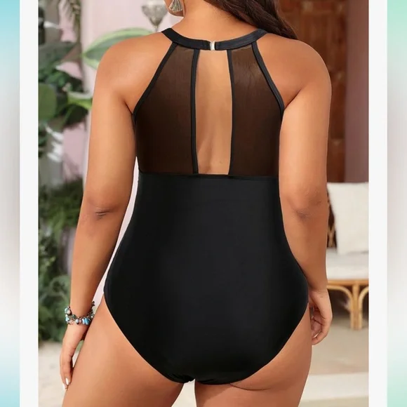 Tropical Floral Black One-Piece Swimsuit - Picture 3 of 4